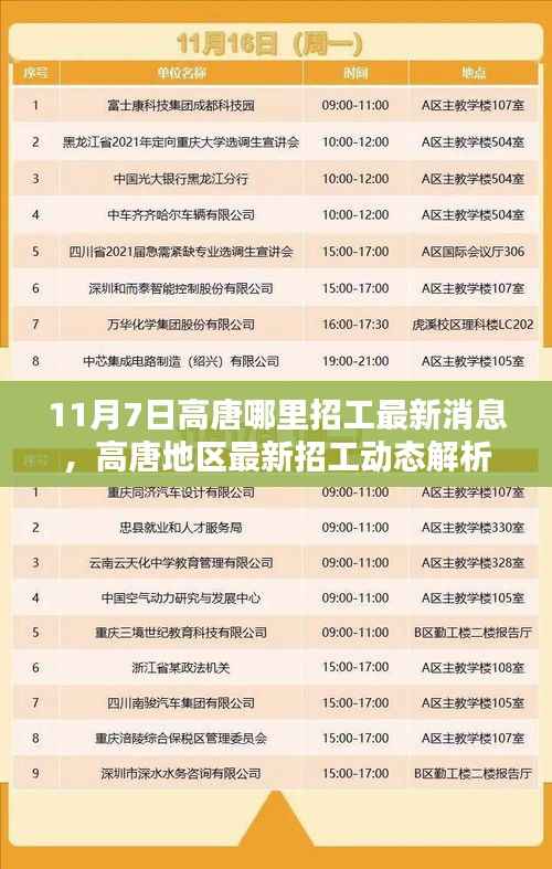 11月7日高唐最新招工动态解析与深度测评报告